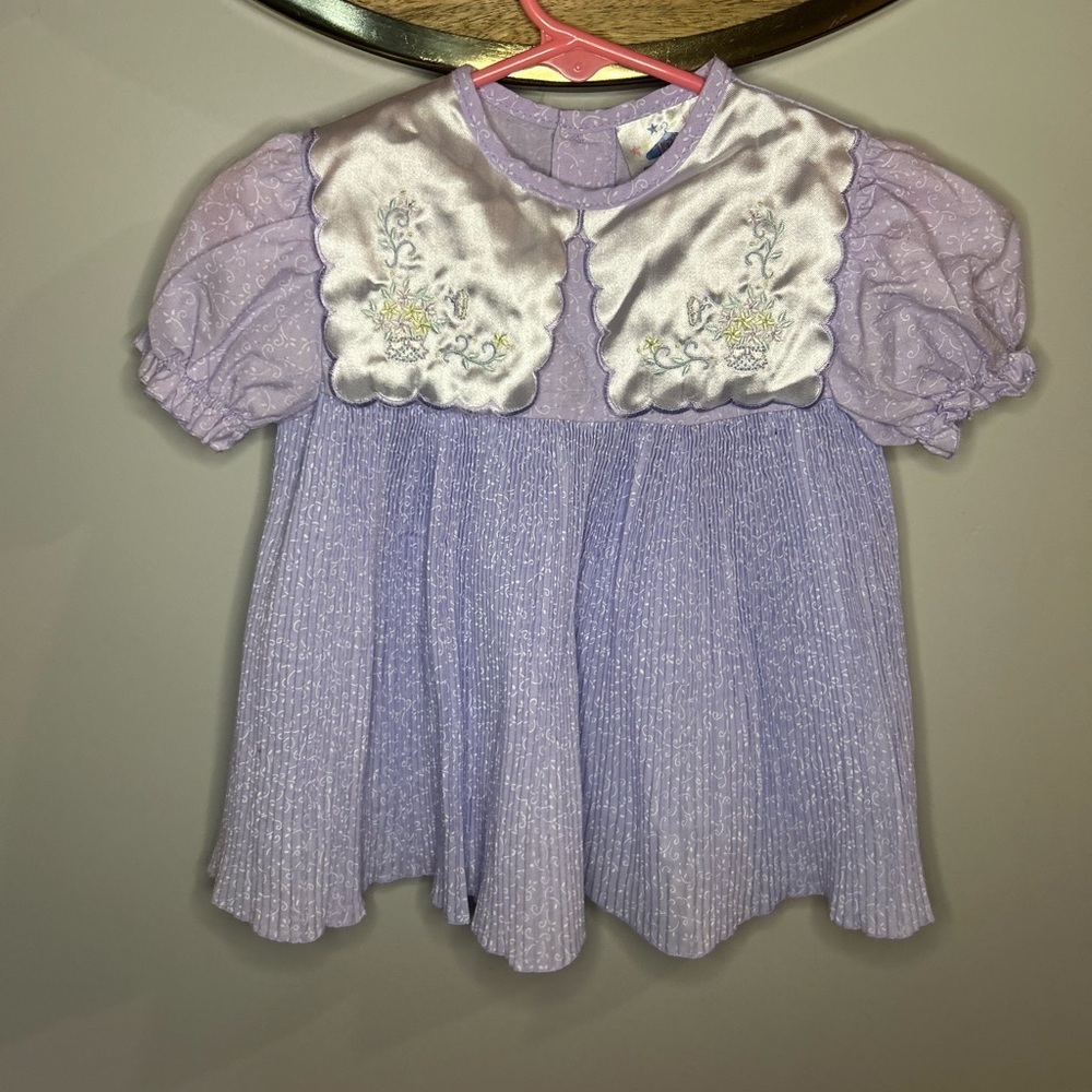 Asics Lavender Kids Dress with Floral Embroidery
